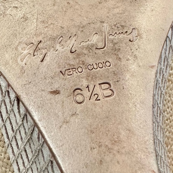 Elizabeth and James - Leather/Linen Open Front Lace-Up Wedge Heel - EUC 6 1/2 - Picture 15 of 15